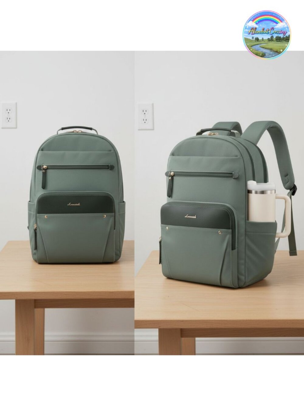 LOVEVOOK Laptop Backpack 15.6" with Tumbler Pockets Water Resistant